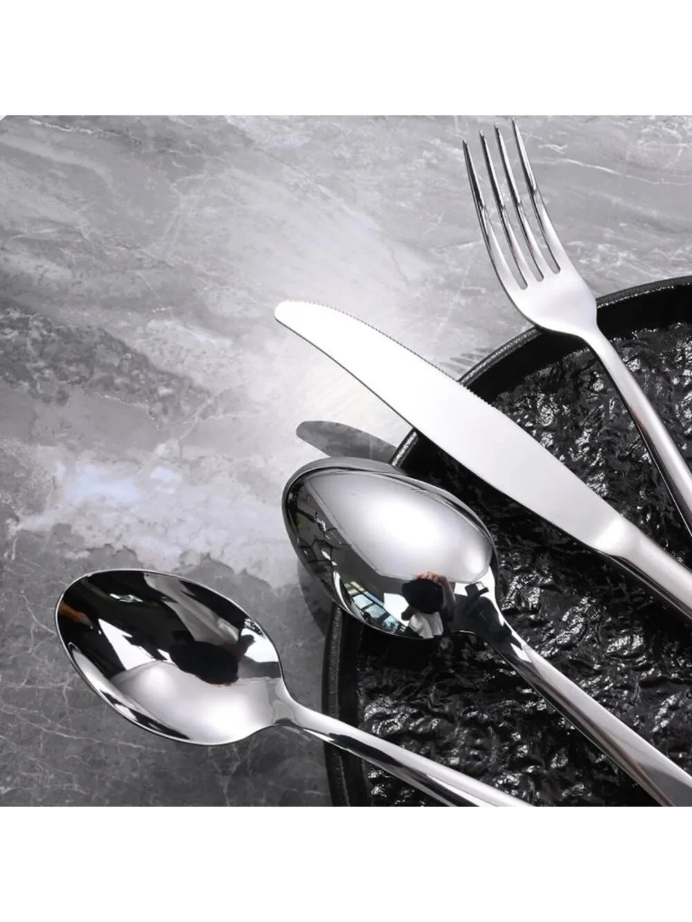40-Piece Heavy Duty Silverware Set for 8 - Stainless Steel Flatware, Dishwasher